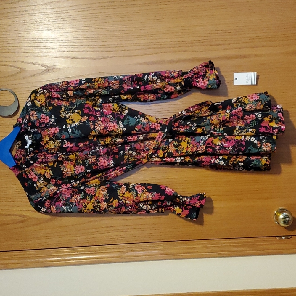 High Neck Floral Mini Dress